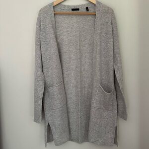 Gray ATM Open Cashmere Cardigan, Size S